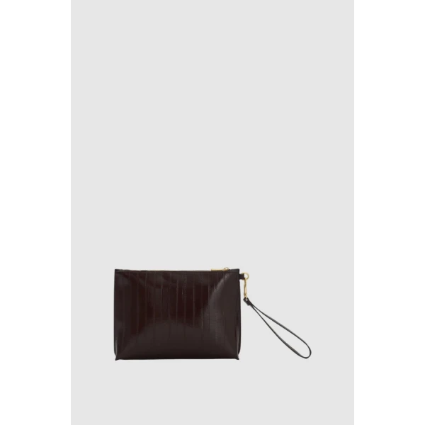 Oroton Cecile Texture Pouch Mulberry, view 3
