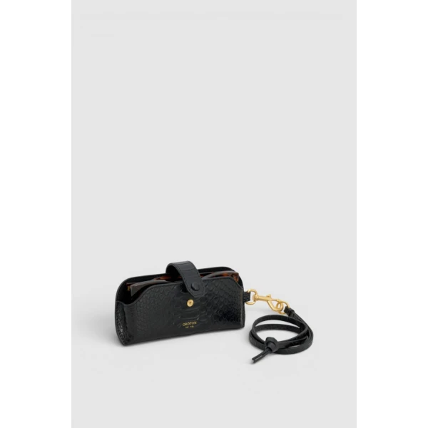 Oroton Cecile Texture Sunglass Case Black, view 2