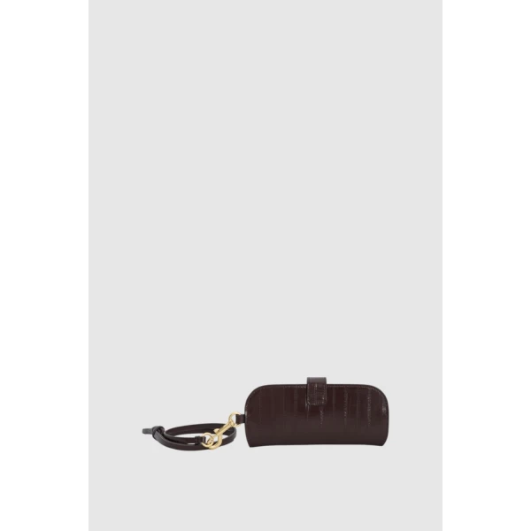 Oroton Cecile Texture Sunglass Case Mulberry, view 3