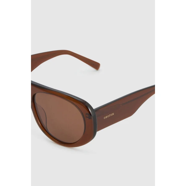 Oroton Charlie Sunglasses Chocolate, view 4