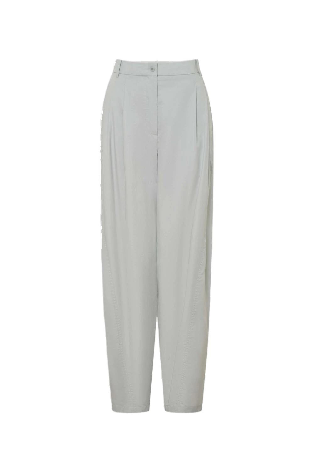 Oroton Cotton Pleat Curve Pant Pale Frost | Tailored pants | Coveti Oroton Cotton Pleat Curve Pant Pale Frost