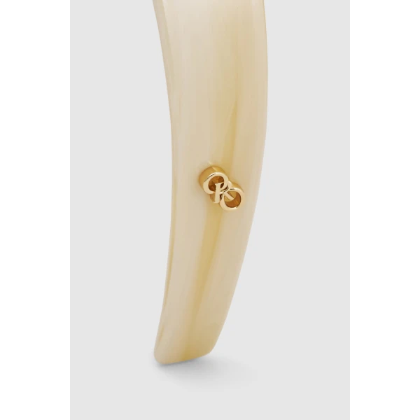 Oroton Daphne Headband Shell/Brass, view 4