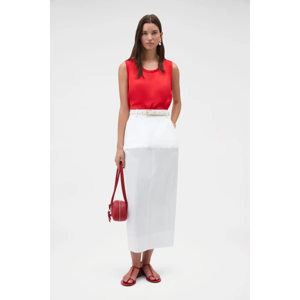 Oroton Double Satin Tank Poppy, view 6