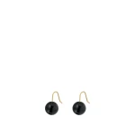 Oroton Edith Hook Earrings Onyx/Worn Gold | Earrings | Coveti Oroton Edith Hook Earrings Onyx/Worn Gold