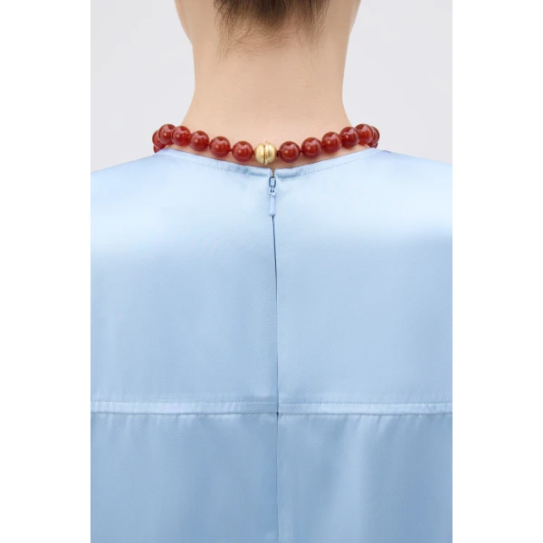 Oroton Edith Necklace Carnelian/Worn Gold, view 3