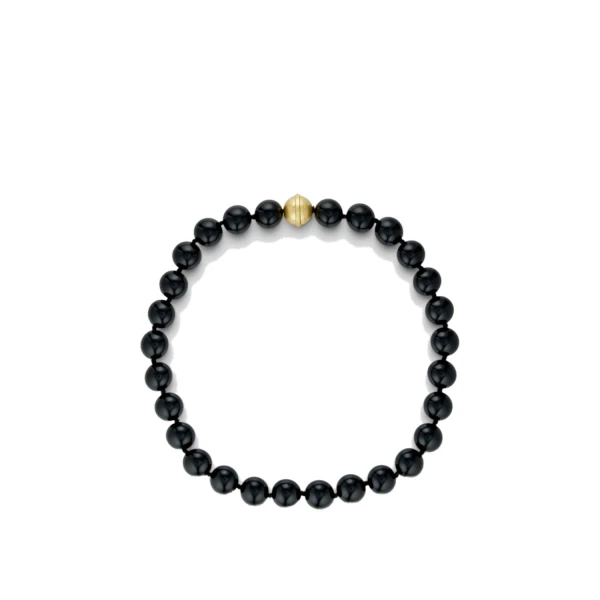 Oroton Edith Necklace Onyx/Worn Gold