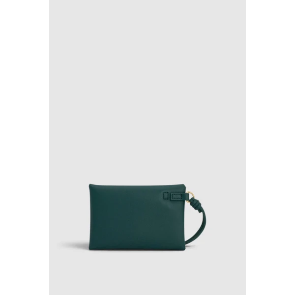 Oroton Envelope Smooth Small Lanyard Pouch Emerald, view 3