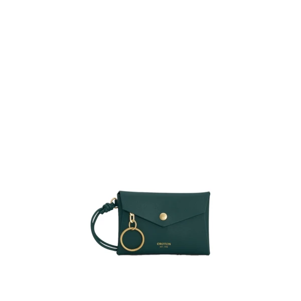 Oroton Envelope Smooth Small Lanyard Pouch Emerald