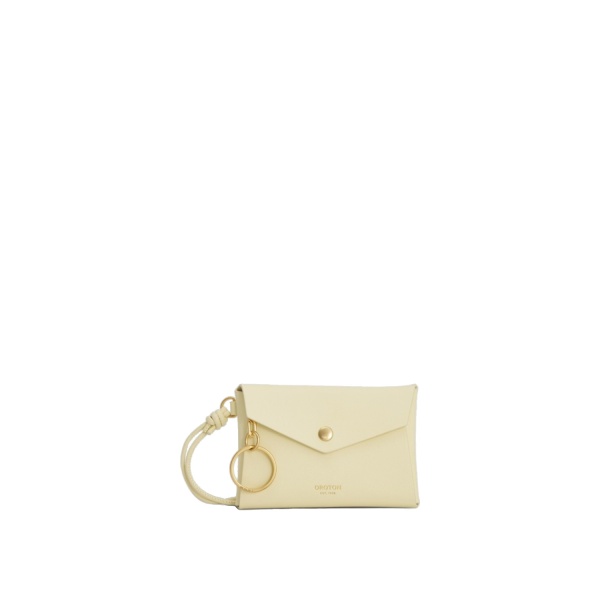Oroton Envelope Smooth Small Lanyard Pouch Soft Butter