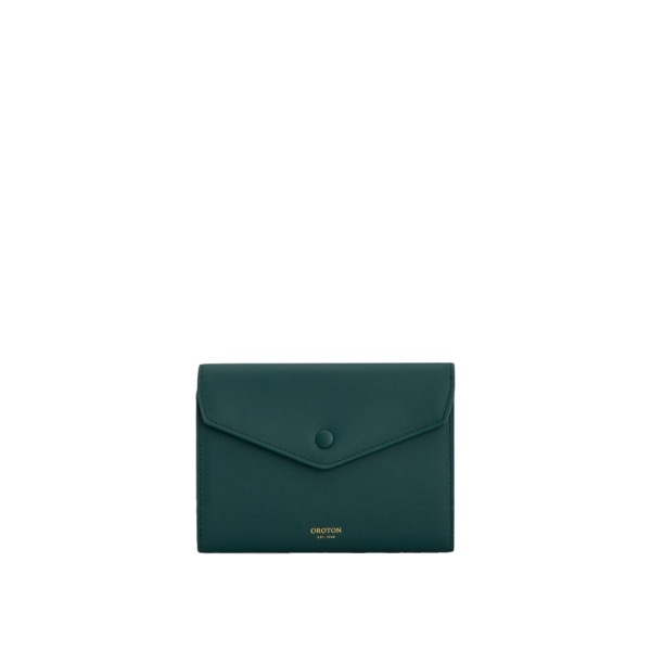 Oroton Envelope Smooth Small Travel Wallet Emerald
