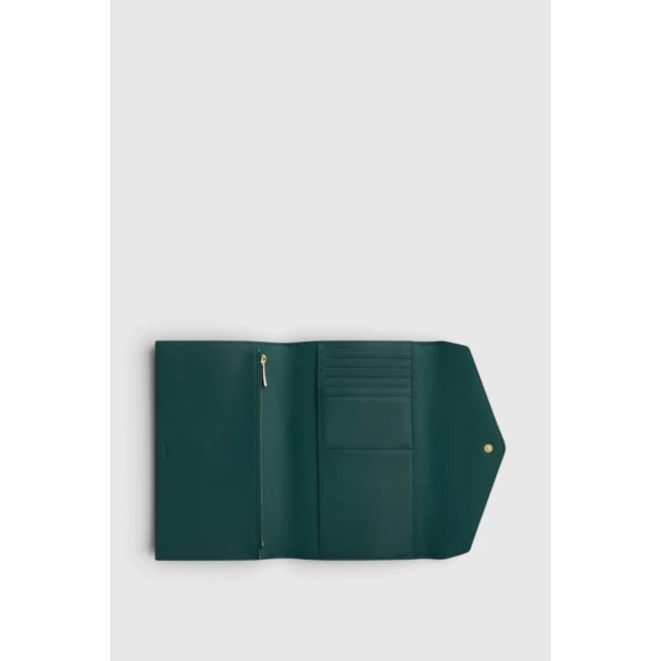 Oroton Envelope Travel Wallet Emerald, view 2