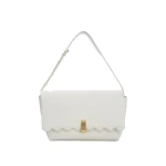 Oroton Etta Smooth Broidery Large Clutch Warm White