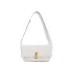 Oroton Etta Smooth Broidery Medium Clutch Warm White