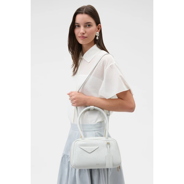Oroton Everette Pebble Small Day Bag Ice, view 3