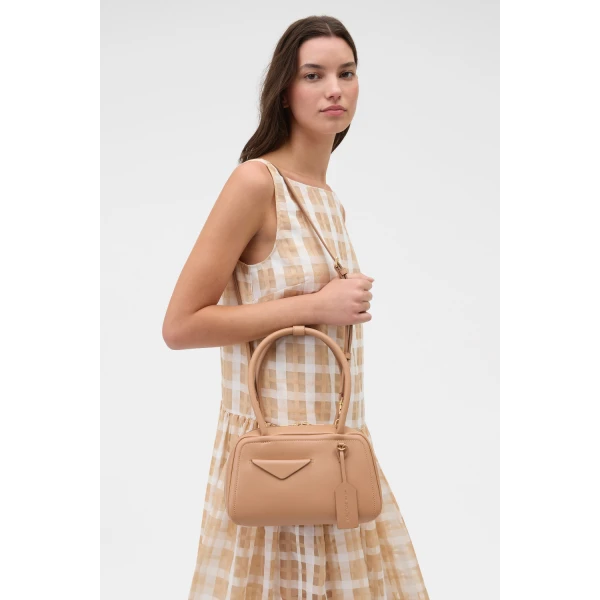 Oroton Everette Smooth Small Day Bag Praline, view 2