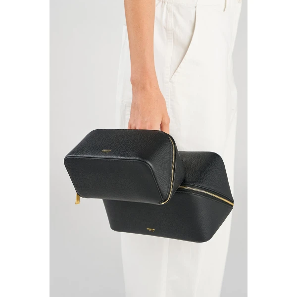Oroton Fife Large Beauty Case Black, view 2
