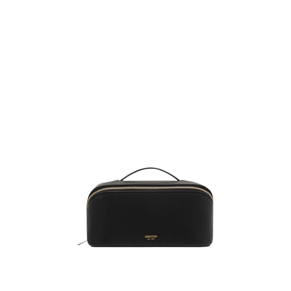 Oroton Fife Medium Beauty Case Black