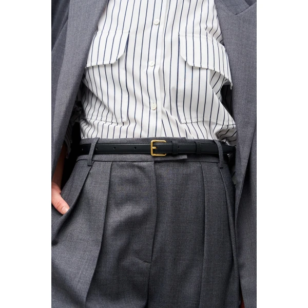 Oroton Florence 20mm Belt Black, view 2