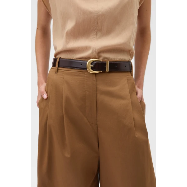 Oroton Ina 30mm Belt Dark Chocolate, view 2