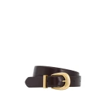 Oroton Ina 30mm Belt Dark Chocolate