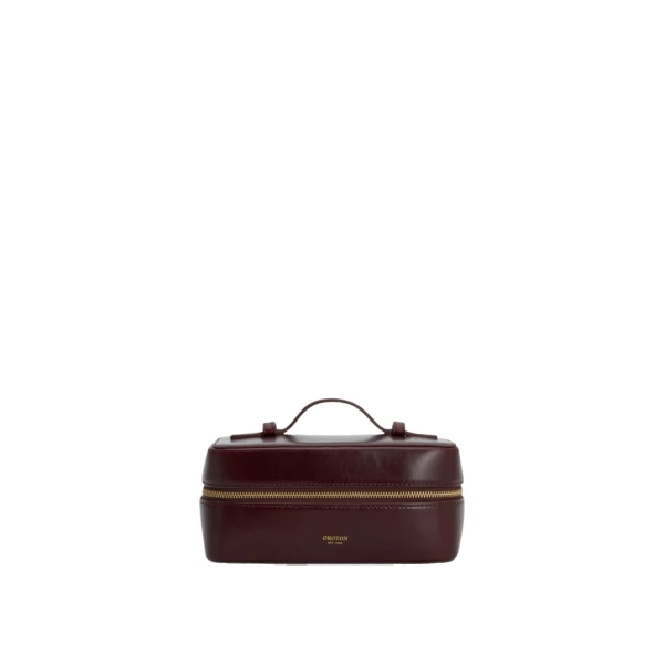 Oroton Indi Crackle Small Vanity Case Copper
