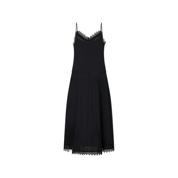 Lace Trim Sundress Black