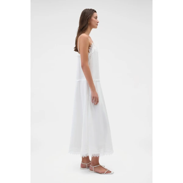 Oroton Lace Trim Sundress White, view 3