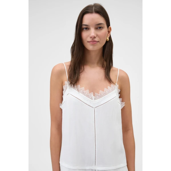 Oroton Lace Trim Sundress White, view 4