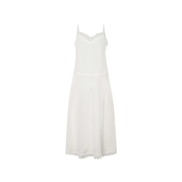 Lace Trim Sundress White