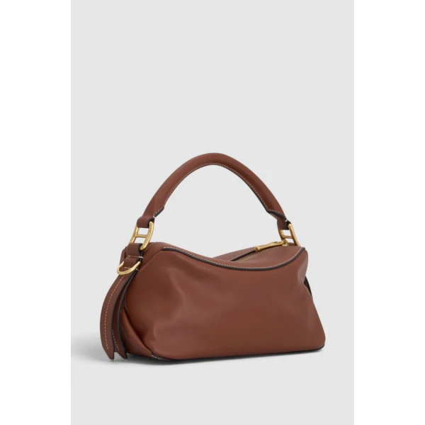 Oroton Lewis Smooth Day Bag Chestnut, view 3