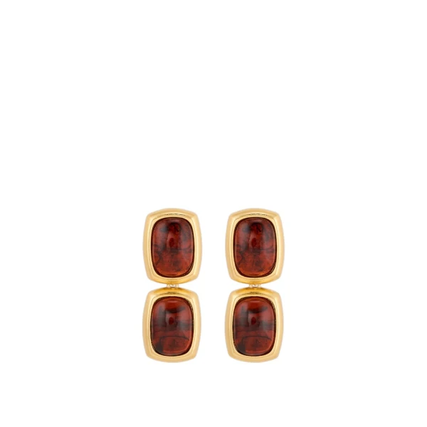 Oroton Lilyanna Drop Earrings Tort/Worn Gold