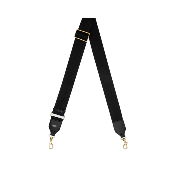 Oroton Logo Bag Strap Black/Black