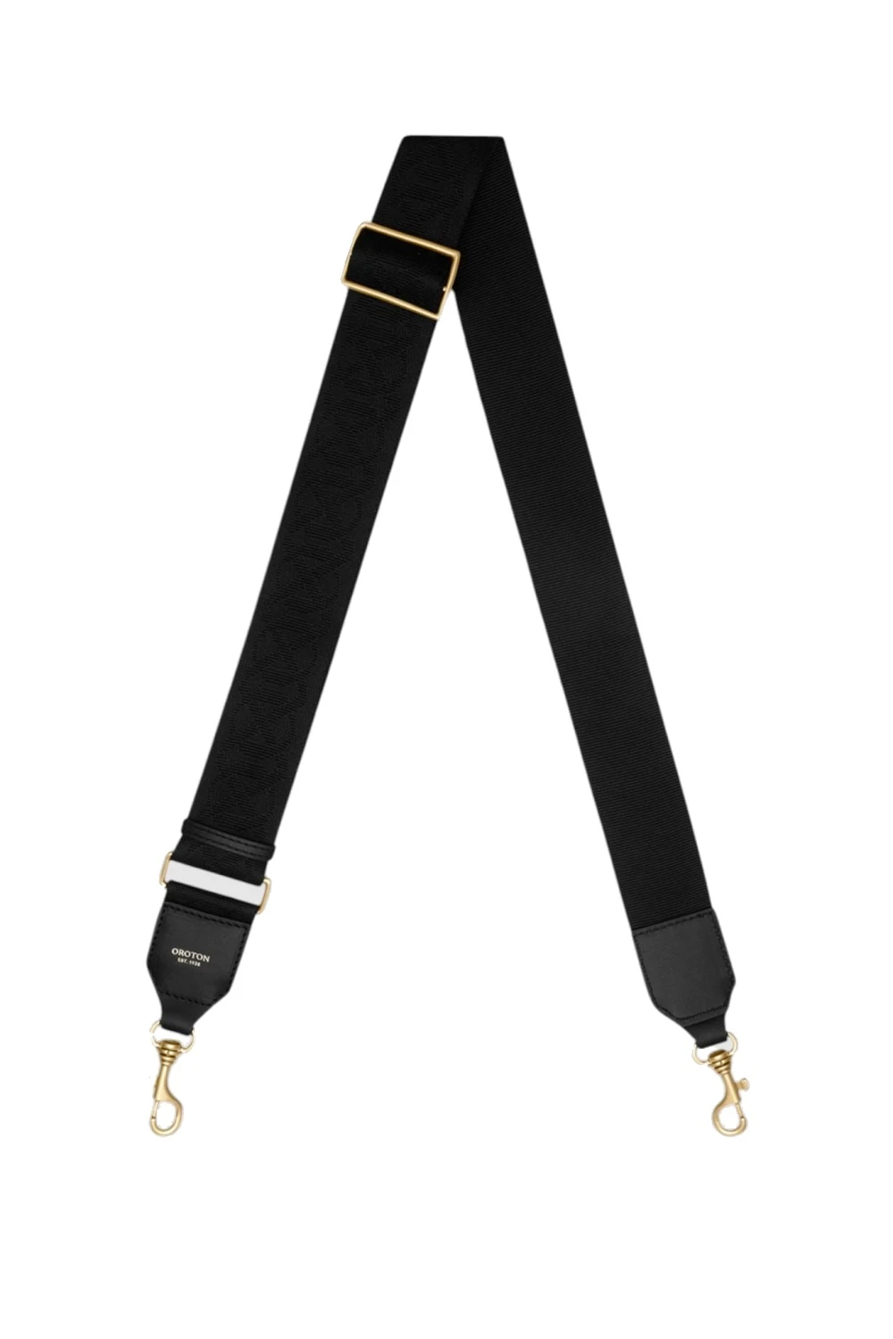 Oroton Logo Bag Strap Black/Black | Bag Straps | Coveti Oroton Logo Bag Strap Black/Black