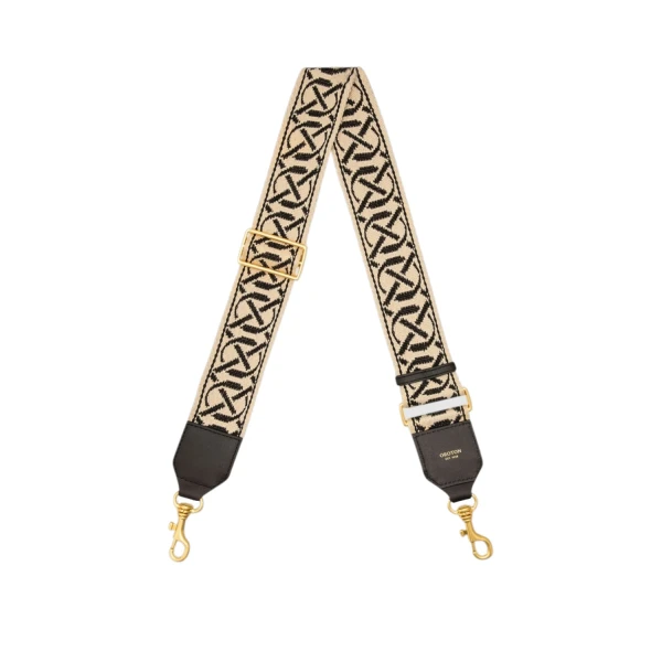 Oroton Logo Bag Strap Black/Natural