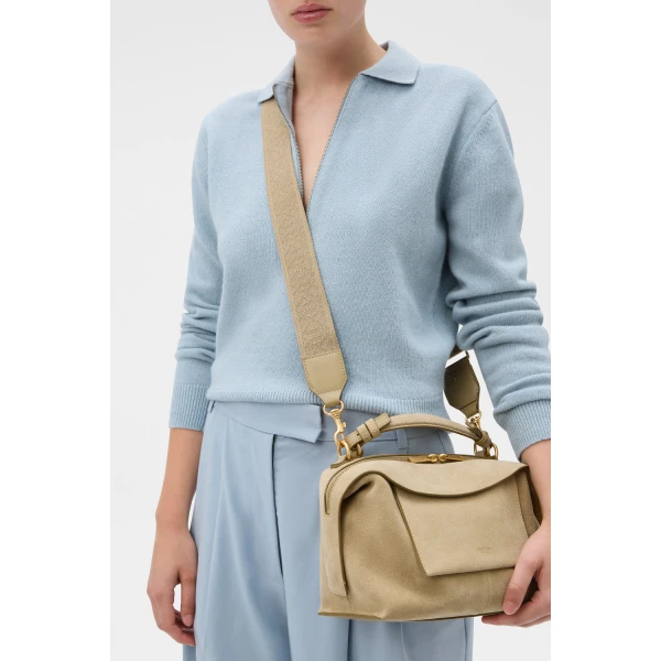 Oroton Logo Bag Strap Caper, view 2