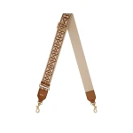 Oroton Logo Bag Strap Cognac/Ecru