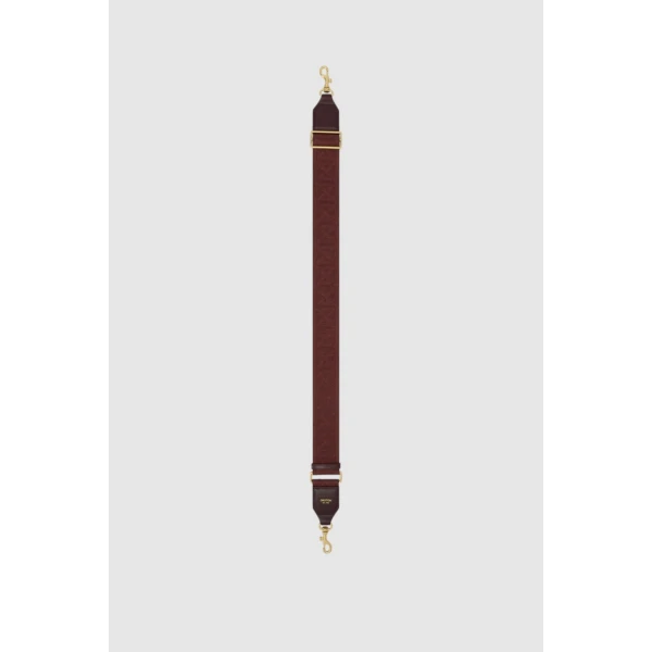 Oroton Logo Bag Strap Copper, view 3