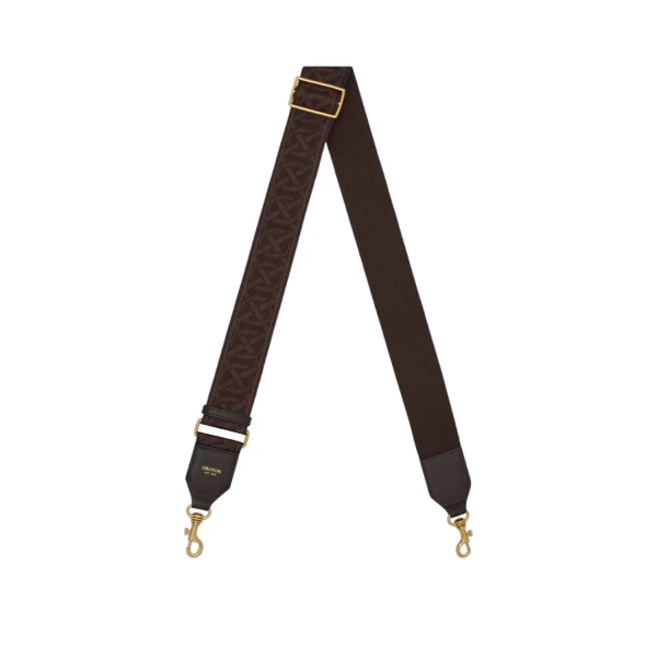 Oroton Logo Bag Strap Dark Chocolate