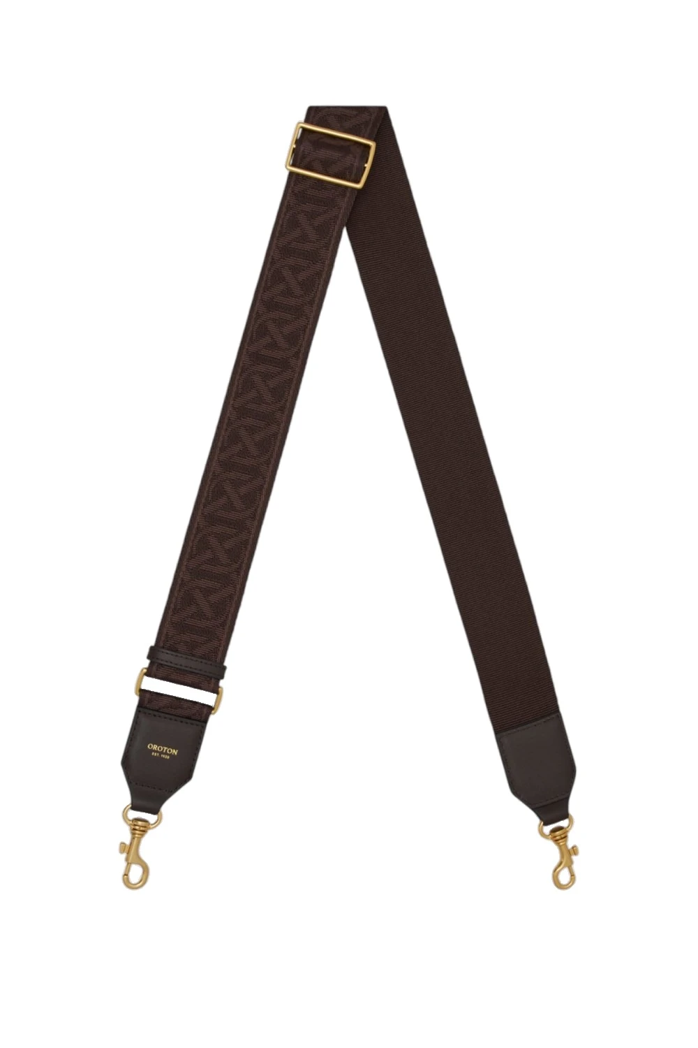 Oroton Logo Bag Strap Dark Chocolate | Bag Straps | Coveti Oroton Logo Bag Strap Dark Chocolate