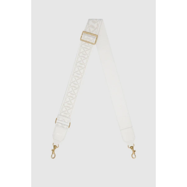 Oroton Logo Bag Strap Ecru/Cream, view 2