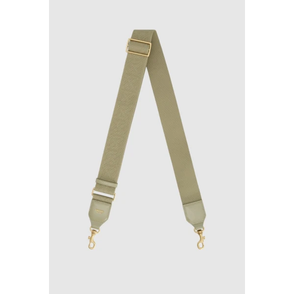 Oroton Logo Crackle Bag Strap Pistachio, view 3