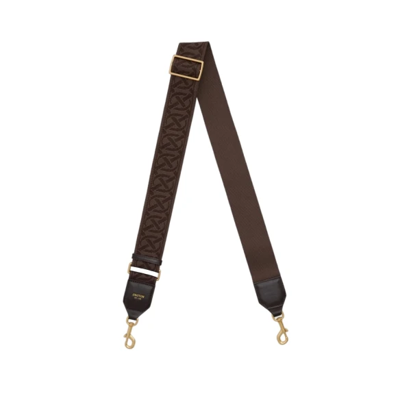 Oroton Logo Crackle Bag Strap True Chocolate