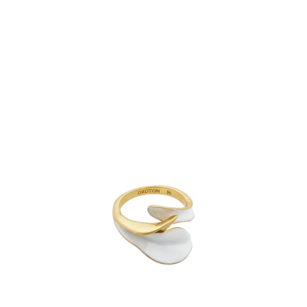 Magnolia Ring Worn Gold/White