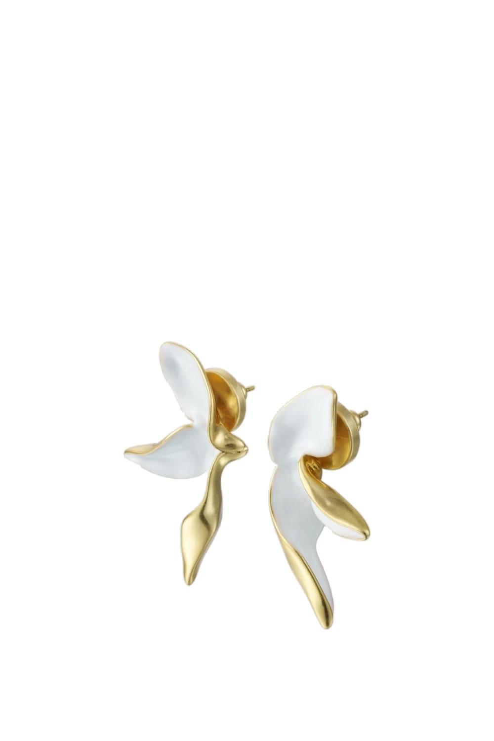 Oroton Magnolia Studs Worn Gold/White | Earrings | Coveti Oroton Magnolia Studs Worn Gold/White