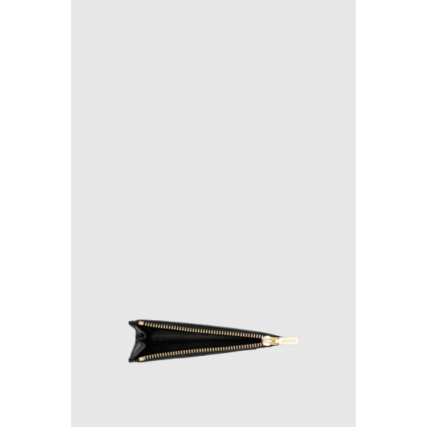 Oroton Margot 4 Credit Card Mini Zip Pouch Black, view 2