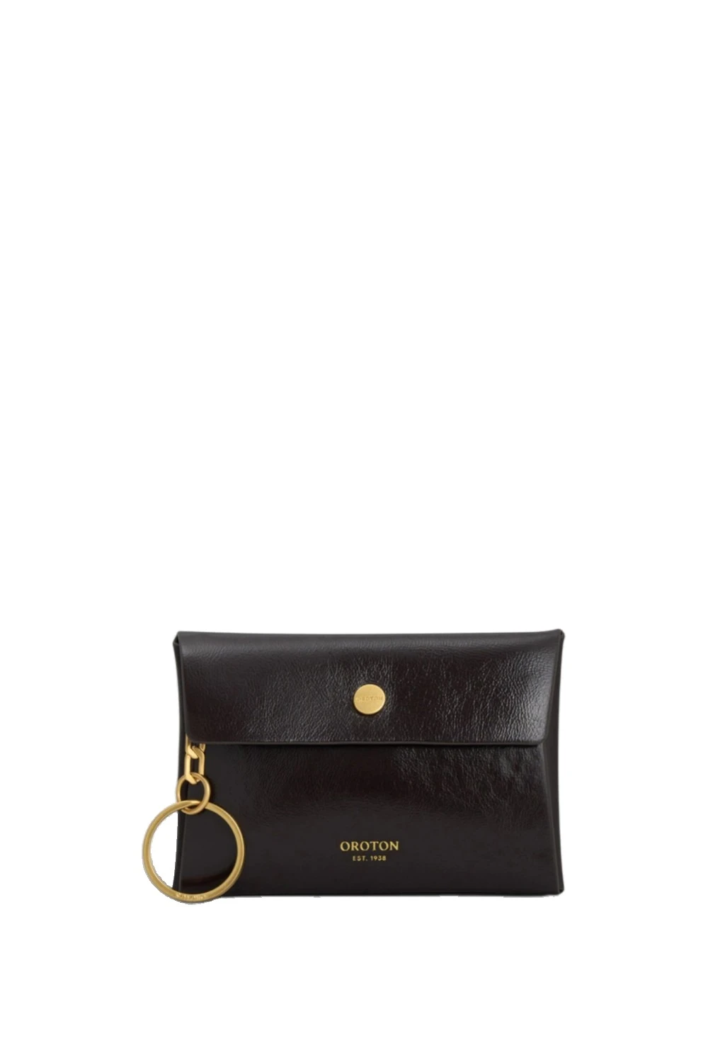 Oroton Margot Crackle Keyring Pouch True Chocolate | Bag charms | Coveti Oroton Margot Crackle Keyring Pouch True Chocolate