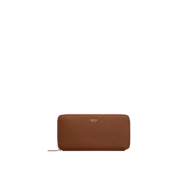 Oroton Margot Medium Zip Around Wallet Whiskey