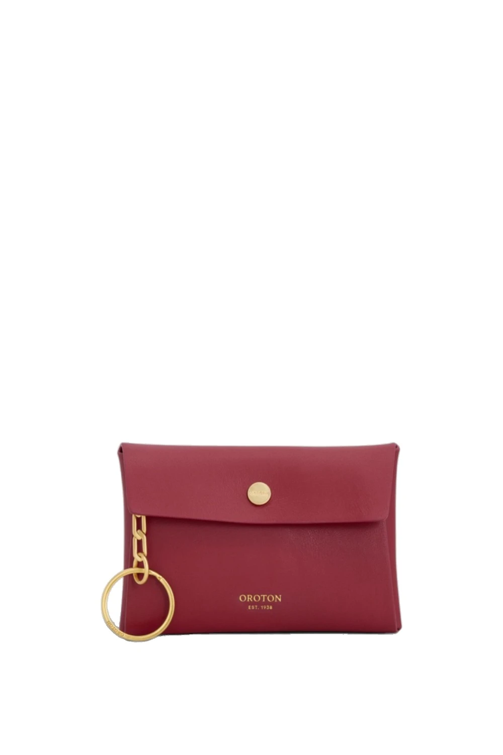 Oroton Margot Smooth Keyring Pouch Garnet | Bag charms | Coveti Oroton Margot Smooth Keyring Pouch Garnet