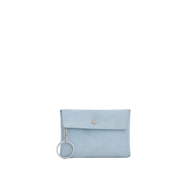 Oroton Margot Suede Keyring Pouch Blue Bird