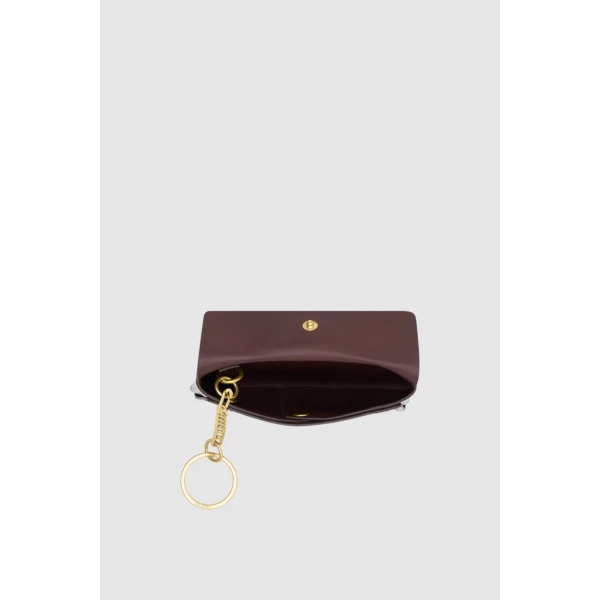 Oroton Margot Texture Keyring Pouch Mulberry, view 2
